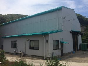 長崎県　壱岐市　壱岐スチロール　犬吹倉庫　工場　塗装工事　完了